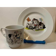 Детский набор посуды Щенки 2 предмета Добрушский фарфоровый завод