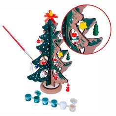 BONDIBON Новогодняя ёлочка-раскраска с игрушками (ВВ3732) 6 шт.