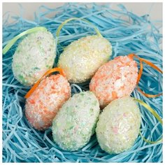 Сима-ленд фигурка для декорирования Яйцо посыпка с блестками, 7548381, 6 шт.