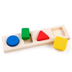 Рамка-вкладыш Томик Геометрия Малая, 411, 4 дет., 2х25.5х12 см, дерево