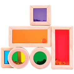 Деревянные Радужные блоки со звуком в деревянном контейнере Wonderworld