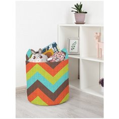 Корзина для игрушек JoyArty "Разнообразные зигзаги" 35x35 см