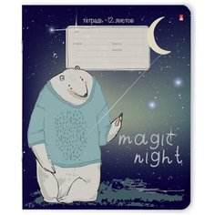 Тетради 12 листов в линейку "MAGIC NIGHT". Набор 10 шт. Цена за 10 шт. 5 видов обложка в ассортименте Альт