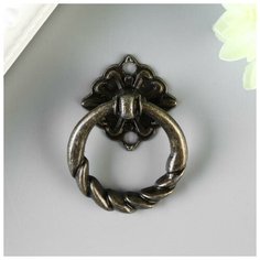 Ручка для шкатулки металл "Молоточек косичка" бронза набор 2 шт 841 4х3 см Нет бренда