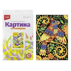 Картина по номерам для малышей Попугай 20х30 см, раскраска на картоне Ркн-015 LORI
