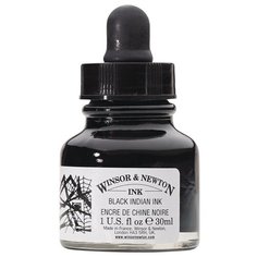 Тушь Winsor&Newton для рисования, черный, флакон c пипеткой 30мл