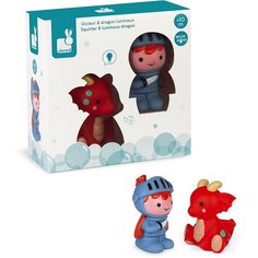 Набор для ванной Janod Рыцарь и светящийся дракон (J04701), красный/серый