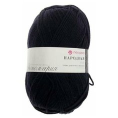Пряжа Пехорка Народная 04 темно-синий 30% шерсть, 70% акрил высокообъемный 100г 220м 5шт