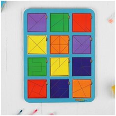 WoodLand Toys Рамка-вкладыш «Квадраты, 12 шт.» по методике Никитина, микс
