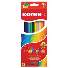 Карандаши цветные 12цв 3-гран, точилка Kores 93312.01