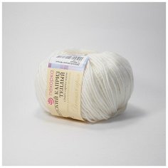 Пряжа Пехорка Детский каприз теплый 01 белый 50% мериносовая шерсть, 50% фибра 50г 125м 5шт