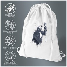 Сумка для обуви CoolPodarok Волк воет в микрофон