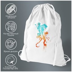 Сумка для обуви CoolPodarok Тигр Арт Птицы
