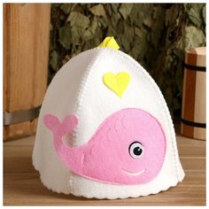 Банная шапка с детской аппликацией "Китёнок", войлок Мякиши