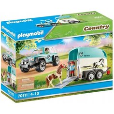 Конструктор Playmobil «Автомобиль с прицепом для пони» 70511