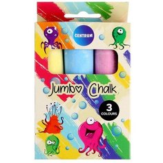 Мелки цветные, JUMBO, 3 шт, длина — 105 мм, диаметр — 24 мм, в картонной упаковке Centrum