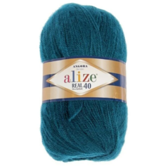 Пряжа Alize Angora Real 40, 40 % шерсть, 60 % акрил, 100 г, 430 м, 5 шт., 17 петроль