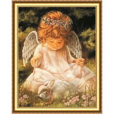 Алмазная мозаика ангел пейзаж фэнтэзи с рамкой 40х50см круглые стразы HWA4200 Нет бренда