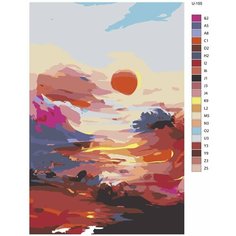 Картина по номерам U-155 "Оранжевый закат в небе" 80x120 см Brushes Paints