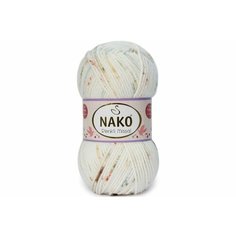 Пряжа Nako Masal Renkli белый-оранжевый-голубой-бежевый (32103), 100%акрил, 165м, 100г, 1шт