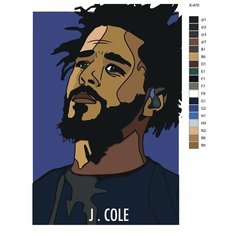 Картина по номерам X-470 "J. Cole (Джей Коул)" 80x120 Brushes Paints