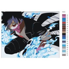 Картина по номерам Y-513 "Моя геройская академия. Тойя Тодороки. Аниме" 70x90 Brushes Paints