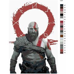 Картина по номерам U-87 "Игра God of War. Кратос" 70x110 см Brushes Paints