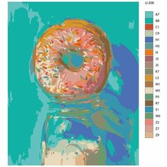 Картина по номерам U-206 "Фуд Арт. Пончик с посыпкой" 80x100 см Brushes Paints