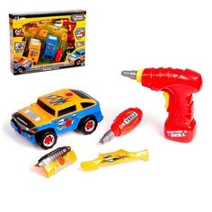 Конструктор винтовой Внедорожник, сменные корпуса, с электро-шуруповёртом, 40 деталей Нет бренда