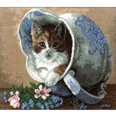 Hobby & Pro Набор для вышивания Кот в кувшине 27 х 22 см (677)
