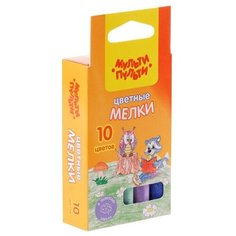 Мелки цветные Мульти-Пульти "Енот на опушке леса", 10цв., круглые, картон. коробка, европод.