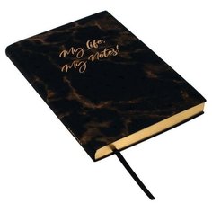 Ежедневник недатированный, A5, 160 листов, искусственная кожа "Мрамор", цвет: чёрное золото Феникс