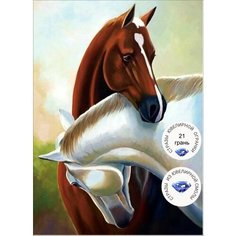 Алмазная мозаика на подрамнике 30х40, премиум, Благородство и стать Цветной