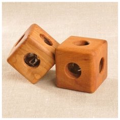 Кубик с бубенцом буковый Wood Fun