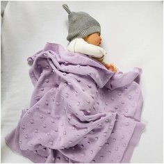 Плед Amarobaby Pure Love Шишечки 100x75 см лавандовый