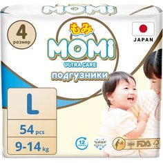 Подгузники детские MOMI Ultra Care 4 L 9-14 кг, 54 шт