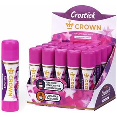 Клей-карандаш Crown "Indicator", 15г, с цветным индикатором ( 20 шт в упаковке)