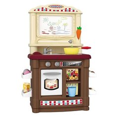 Игровой набор-кухня BE IN FUN "Кухня художника" (сборный, 52х75 см, функциональный кран с водой, доска с фломастерами, свет, звук, коричневый)
