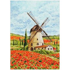 Алмазная мозаика Гранни "Мельница" (Ag2587)50Х70см, полная выкладка, квадратные стразы