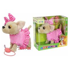 Shenzhen toys Собачка на поводке в розовом платье, с бантиком (звук)