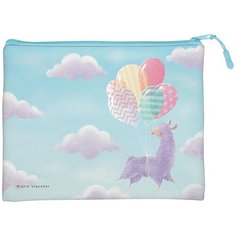 Папка на молнии BrunoVisconti, А5 (26 х 20 см), "лавандовые ламы. облачка", Арт. 14-002/11