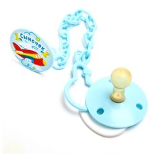 Соска-пустышка латексная классическая с кольцом, Крошка Я, "Сыночек", латексная, на цепочке с прищепкой, от 0 мес.