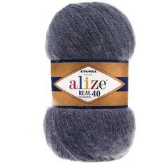 Пряжа Alize Angora Real 40, 40 % шерсть, 60 % акрил, 100 г, 430 м, 1 шт., 411 джинс меланж