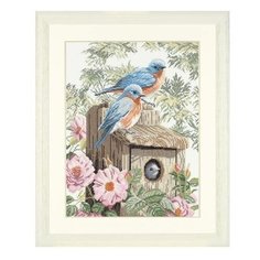 Набор для вышивания на хлопке LANARTE "Garden Bluebirds", арт. PN-0008197