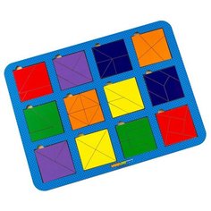 Рамка-вкладыш «Квадраты, 12 шт.» по методике Никитина № 2, микс Woodland