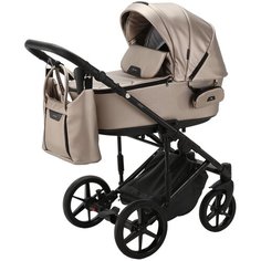 Коляска универсальная Adamex Zico Deluxe 2 в 1, Z-SM6 - Бежевая перламутровая экокожа
