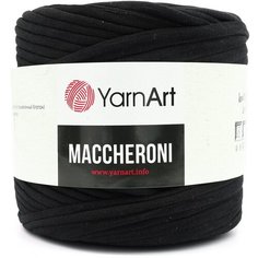 Пряжа для вязания YarnАrt Maccheroni 600гр +/-100 (90% восстановленный хлопок, 10% полиэстер) (2 черный), 2 мотка