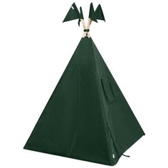 Вигвам 110x110 Зеленый Лён с окном, карманом и флажками + игровой коврик Vam Vigvam