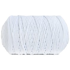 Пряжа Узелки из Питера Шнур для рукоделия (вязания, макраме), 100 % хлопок, 840 г, 200 м, 1 шт., белый