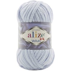 Пряжа Alize Velluto серый (416), 100%микрополиэстер, 68м, 100г, 1шт